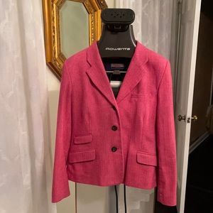 Vineyard Vines cotton pink tweed jacket sz 14